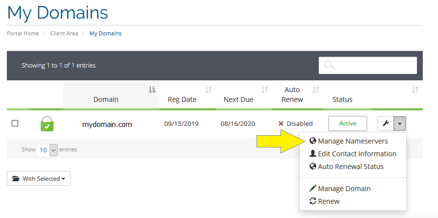 Manage Nameservers