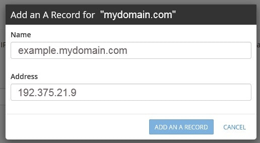 cpanel Add Record Prompt