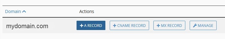 cPanel A Record