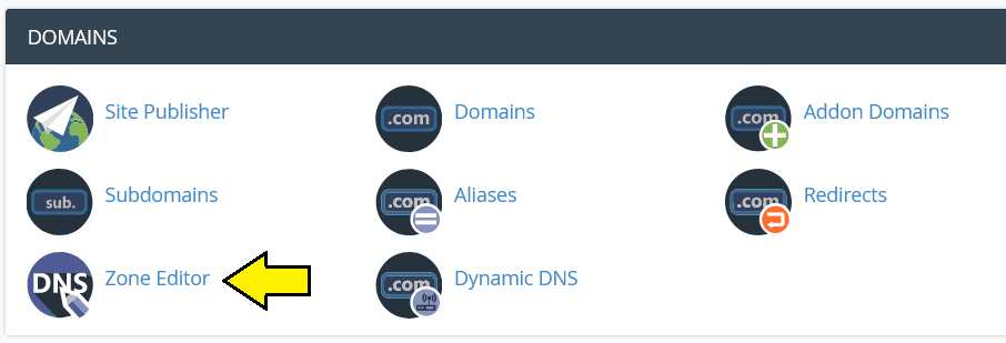 cPanel Domains Zone Editor