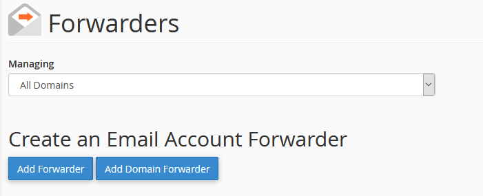 Cpanel email forwarder