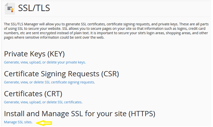 Manage SSL