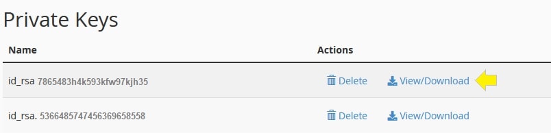 View Download Private Key