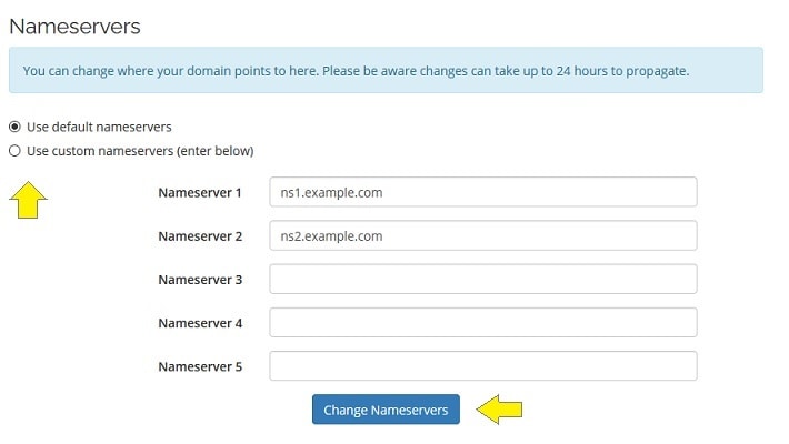 Edit Nameservers